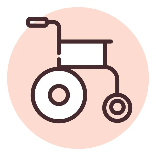 Gesundheit Rollstuhl Illustration Oder Symbol Vektor Auf Weißem Hintergrund — Stockvektor