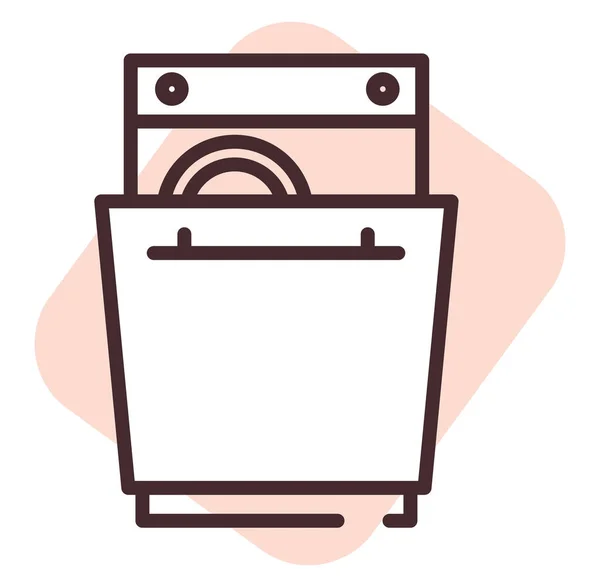 家庭用品食器洗い機 イラストやアイコン 白い背景のベクトル — ストックベクタ