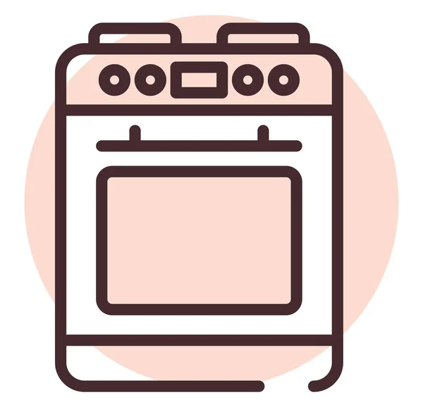 ホーム用品オーブン イラストやアイコン 白い背景のベクトル — ストックベクタ