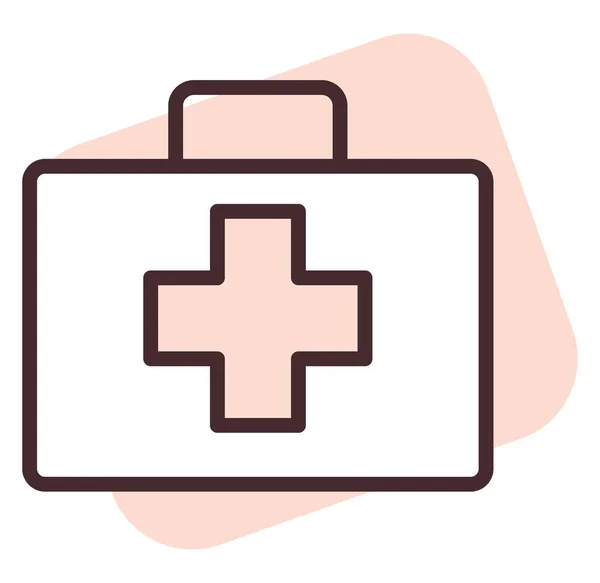 Hospital First Aid Bag Illustration Icon Vector White Background — Stock Vector