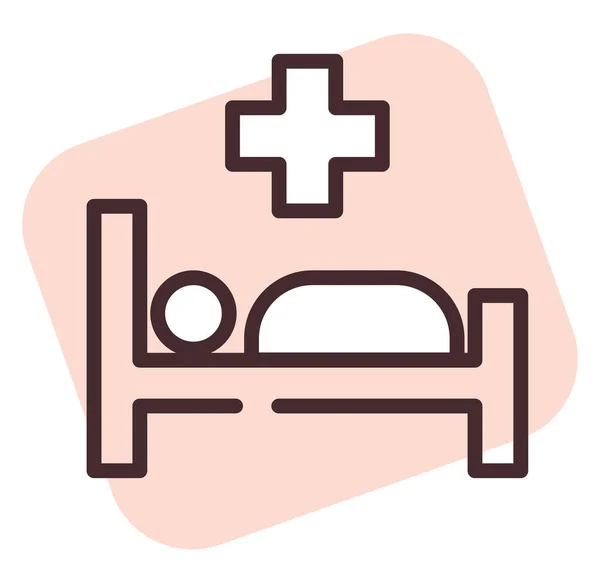 医院病床 插图或图标 白色背景的载体 — 图库矢量图片