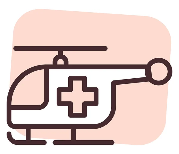 医院直升机 图解或图标 白色背景矢量 — 图库矢量图片
