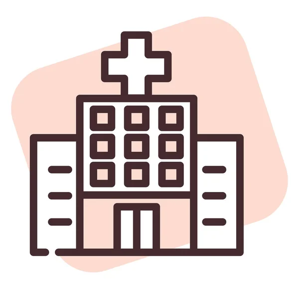 Krankenhausgebäude Illustration Oder Symbol Vektor Auf Weißem Hintergrund — Stockvektor