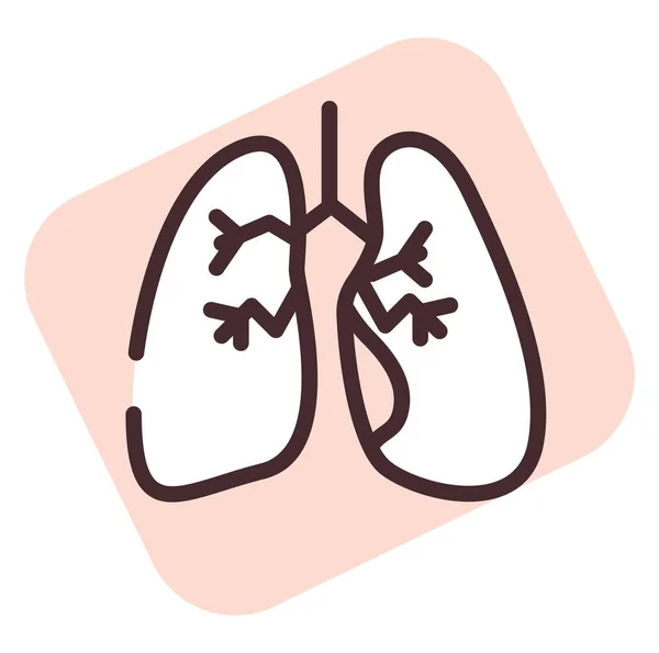 Pulmones Órganos Humanos Ilustración Icono Vector Sobre Fondo Blanco — Archivo Imágenes Vectoriales