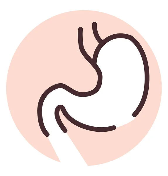 人体器官胃 图例或图标 白色背景上的载体 — 图库矢量图片