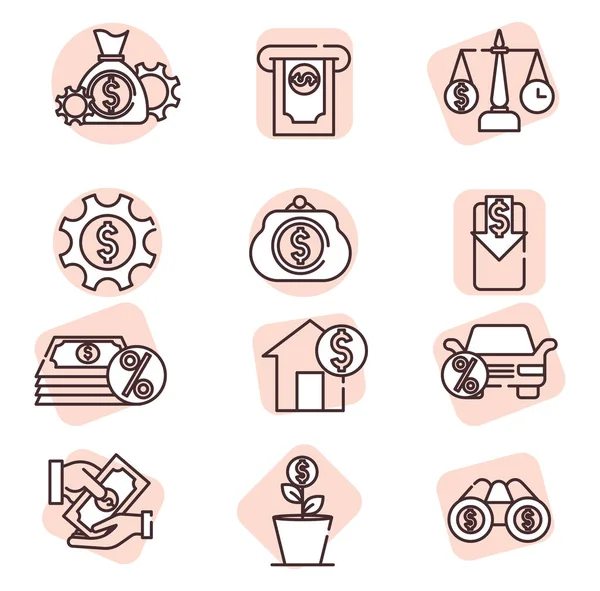 stock vector Investment icon set, illustration or icon, vector on white background.