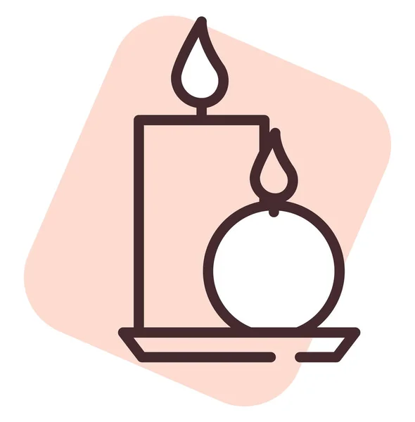 Light Candle Illustration Icon Vector White Background — Stock Vector
