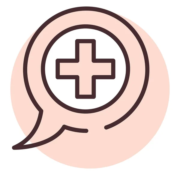 Medical Chat Illustration Icon Vector White Background — Stock Vector