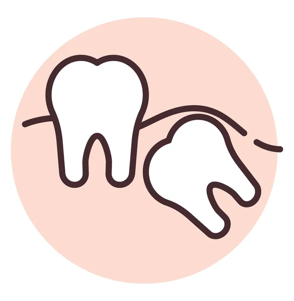 Medizinisches Zahnwachstum Illustration Oder Symbol Vektor Auf Weißem Hintergrund — Stockvektor