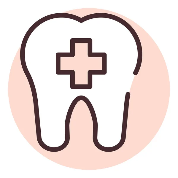 Medische Tandheelkundige Verzekering Illustratie Icoon Vector Witte Achtergrond — Stockvector