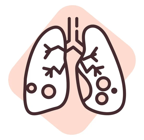 Pulmones Médicos Ilustración Icono Vector Sobre Fondo Blanco — Archivo Imágenes Vectoriales