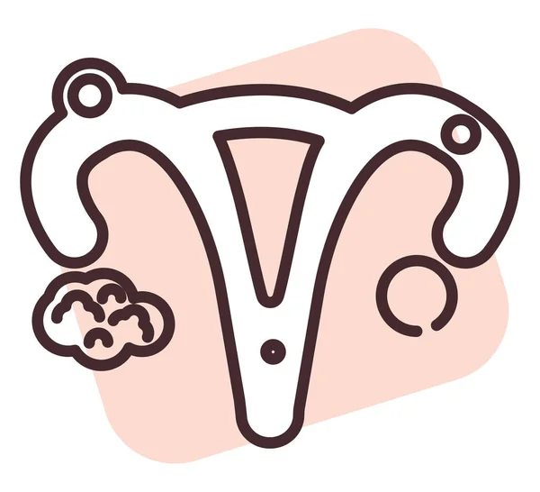 Medical Uterus Illustration Icon Vector White Background — Stock Vector