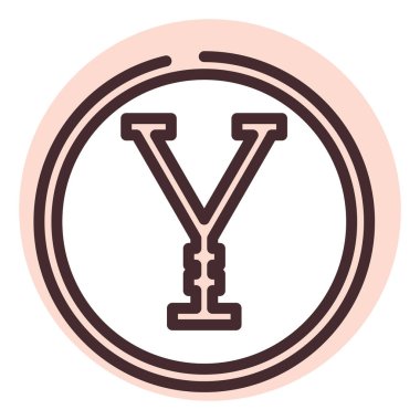 Para yuan, illüstrasyon veya simge, beyaz arkaplan üzerindeki vektör.