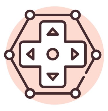 NFT Oyun Zinciri, illüstrasyon veya simge, beyaz arkaplan üzerindeki vektör.