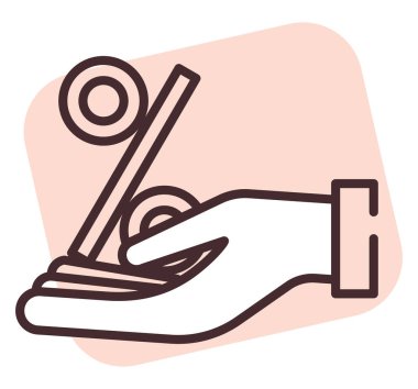 Beyaz arkaplanda yüzde teklifi, illüstrasyon veya simge, vektör.