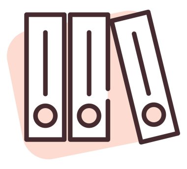 Takım çalışması dosyaları, illüstrasyon veya simge, beyaz arkaplan üzerindeki vektör.