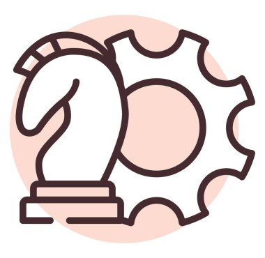 Takım çalışması stratejisi, illüstrasyon veya simge, beyaz arkaplan üzerindeki vektör.