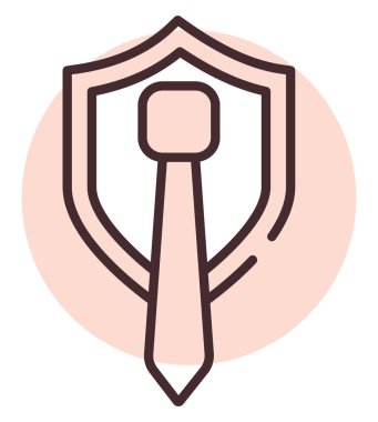 Takım çalışması güvenliği, illüstrasyon veya simge, beyaz arkaplan üzerindeki vektör.