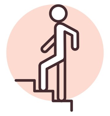 Takım çalışma merdivenleri, illüstrasyon veya simge, beyaz arkaplan üzerinde vektör.