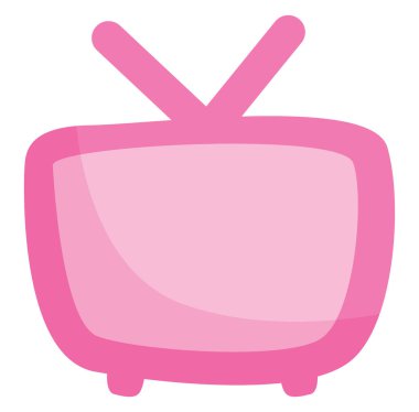 Tatil TV, illüstrasyon veya simge, beyaz arkaplan üzerindeki vektör.