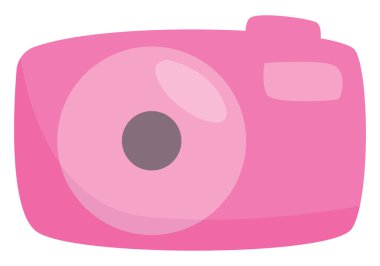 Tatil kamerası, illüstrasyon veya simge, beyaz arkaplan üzerindeki vektör.