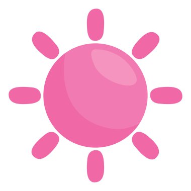 Tatil güneşi, illüstrasyon veya simge, beyaz arkaplanda vektör.