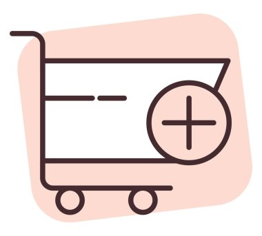 Çevrimiçi nakliye arabası, illüstrasyon veya simge, beyaz arkaplan üzerindeki vektör.