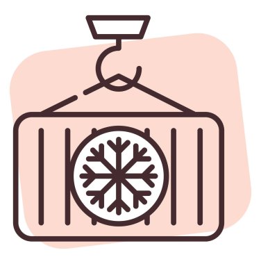 Çevrimiçi nakliye dondurucusu, resimleme veya simge, beyaz arkaplan üzerindeki vektör.