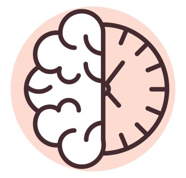 İnsan iş zamanı, illüstrasyon veya simge, beyaz arkaplan üzerindeki vektör.