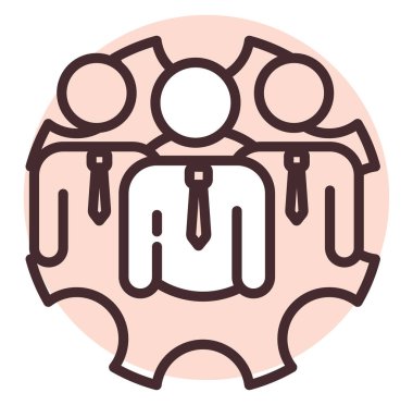 İş ekibi oluşturma, illüstrasyon veya simge, beyaz arkaplan üzerindeki vektör.