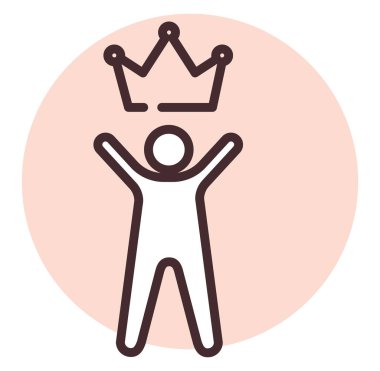 İnsanların iş başarısı, illüstrasyon veya simge, beyaz arkaplan üzerindeki vektör.