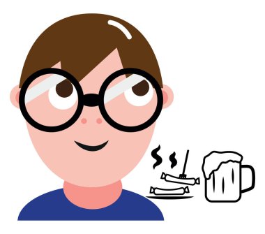 İnsanlar bira, illüstrasyon veya simge içer, beyaz arkaplanda vektör.