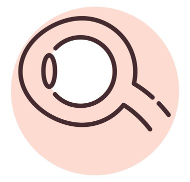 Protez göz, illüstrasyon veya simge, beyaz arkaplan üzerindeki vektör.