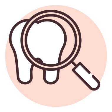 Protez diş, illüstrasyon veya simge, beyaz arkaplan üzerindeki vektör.