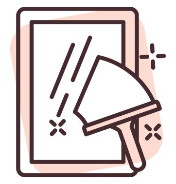 Arındırma cam temizleme, illüstrasyon veya simge, beyaz arkaplan üzerindeki vektör.