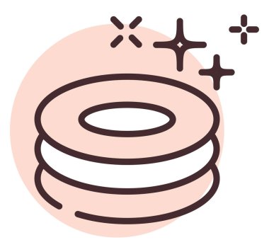 Temizlik tabağı, illüstrasyon veya simge, beyaz arkaplan üzerindeki vektör.