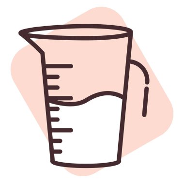 Temizlik kupası, illüstrasyon veya simge, beyaz arkaplan üzerindeki vektör.