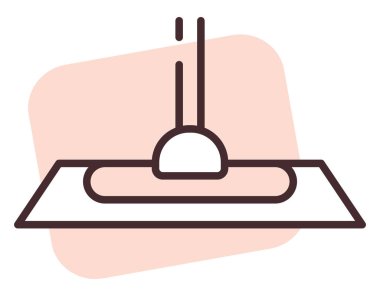 Temizlik süpürgesi, illüstrasyon veya simge, beyaz arkaplan üzerindeki vektör.