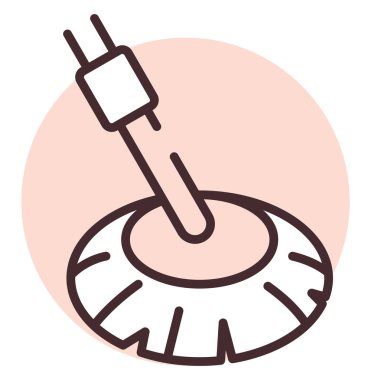 Temizlik süpürgesi, illüstrasyon veya simge, beyaz arkaplan üzerindeki vektör.