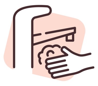 Temizlik musluğu, illüstrasyon veya simge, beyaz arkaplan üzerindeki vektör.