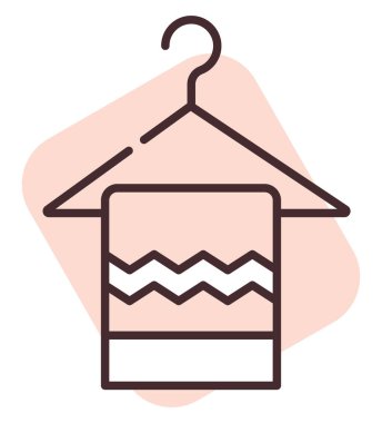 Temizlik havlusu, illüstrasyon veya simge, beyaz arkaplanda vektör.