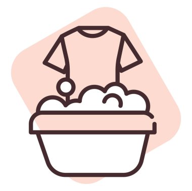 Temizlik deterjanı, illüstrasyon veya simge, beyaz arkaplan üzerindeki vektör.