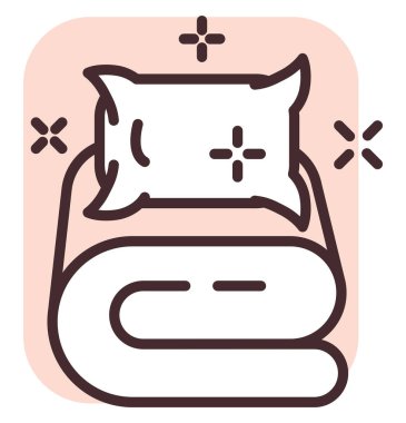 Temizlik yastığı, illüstrasyon veya simge, beyaz arkaplanda vektör.