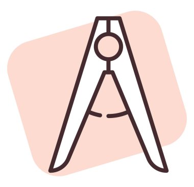 Temizlik askısı, illüstrasyon veya simge, beyaz arkaplan üzerindeki vektör.