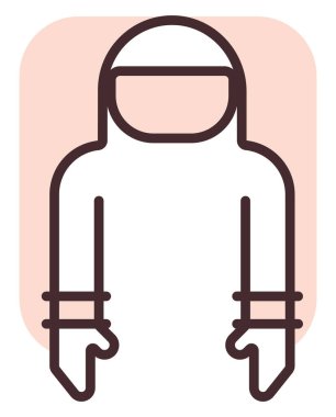 Temizlik kıyafeti, illüstrasyon veya simge, beyaz arkaplan üzerindeki vektör.