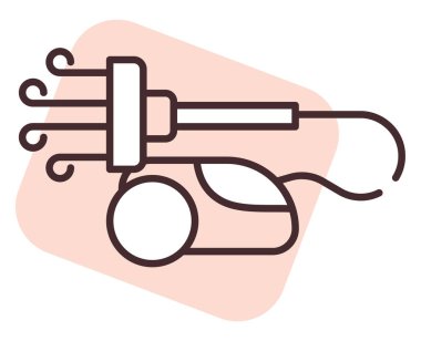 Temizlik makinesi, illüstrasyon veya simge, beyaz arkaplan üzerindeki vektör.