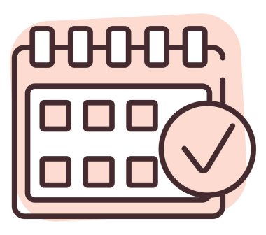 Shimpment takvimi, illüstrasyon veya simge, beyaz arkaplan üzerindeki vektör.