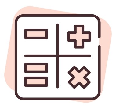 Shimpment hesap makinesi, illüstrasyon veya simge, beyaz arkaplan üzerindeki vektör.