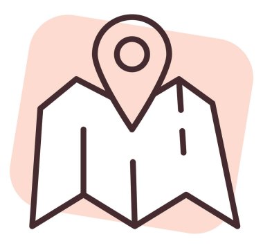 Shimpment haritası, illüstrasyon veya simge, beyaz arkaplan üzerindeki vektör.