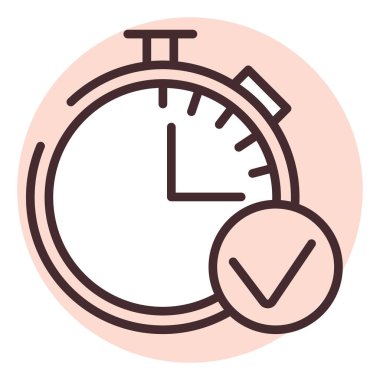 Shimpment zaman denetimi, illüstrasyon veya simge, beyaz arkaplan üzerindeki vektör.